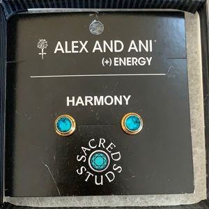 Alex and Ani harmony green studs never worn